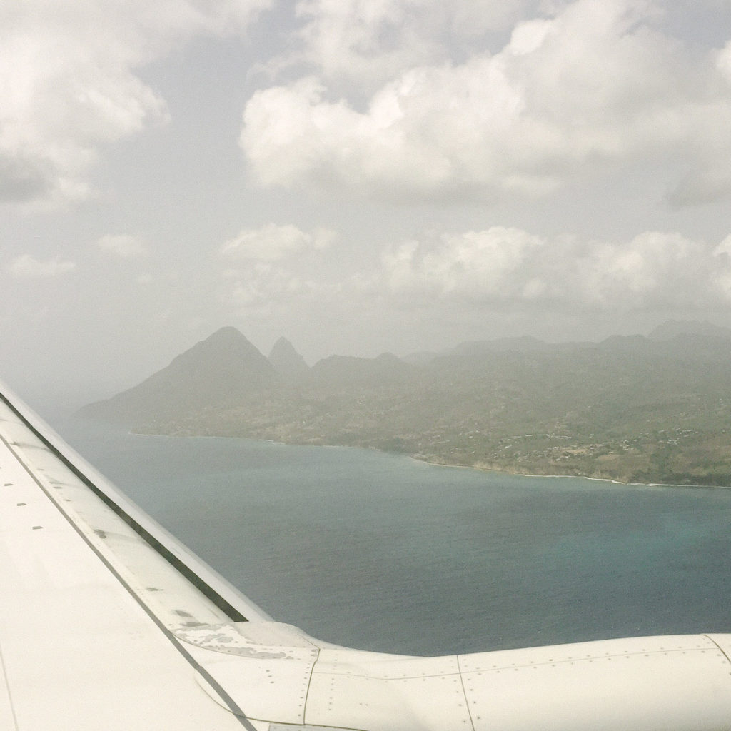 Flying into St Lucia, the views of The Pitons are stunning.